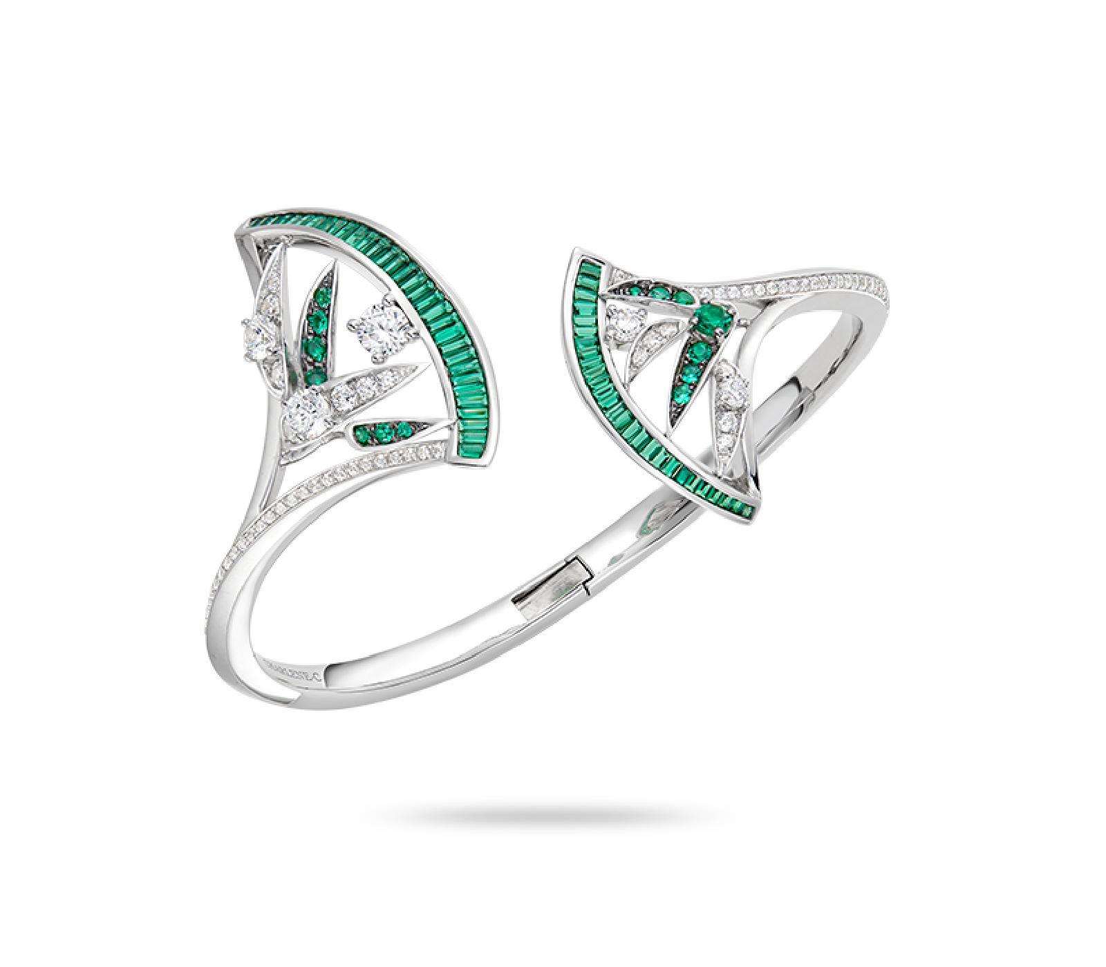 Bamboo Fan Emerald Bangle I